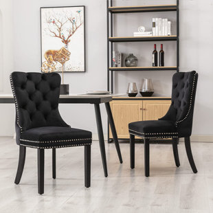 Wayfair | Black Velvet Kitchen & Dining Chairs You'll Love in 2022